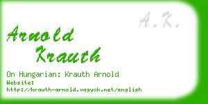 arnold krauth business card